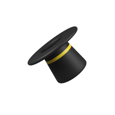 Sihirli şapka izole edilmiş 3d canlandırma simgesi çizimi