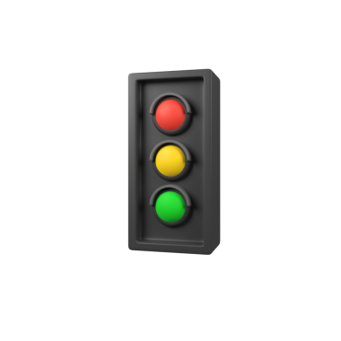 Trafik ışığı 3d izole edilmiş resim çizimi