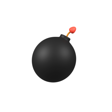Bomba izole edilmiş 3d canlandırma simgesi çizimi