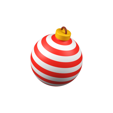 Yılbaşı topu izole edilmiş 3d resim çizimi