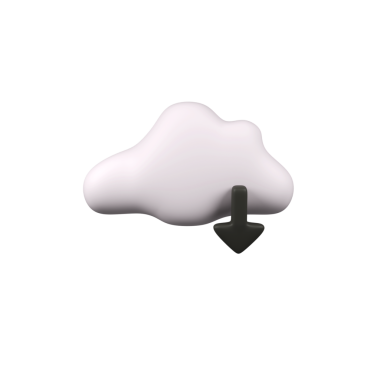 Bulut indirme izole edilmiş 3d oluşturma simgesi çizimi