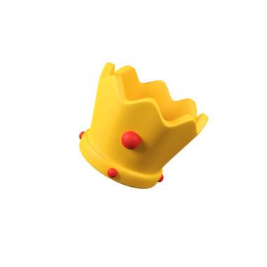 Altın taç izole edilmiş 3d resim çizimi