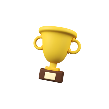 Altın kupa izole edilmiş 3d resim çizimi