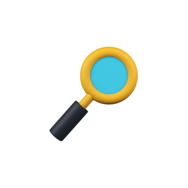 Büyüteç 3 boyutlu izole edilmiş resim çizimi