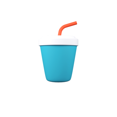 Plastik bardak 3 boyutlu görüntüleme simgesi illüstrasyonu