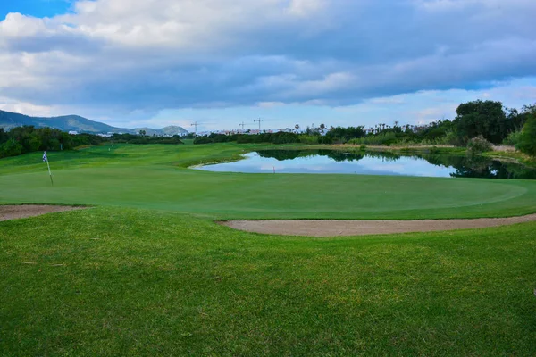 Beautiful Golf Course Landscape Sky Clouds Panorama Golf Dalat Covered — Stock Photo, Image