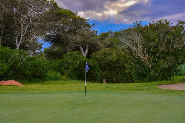 Panorama Vista Del Campo Golf Con Hermoso Putting Green —  Fotos de Stock