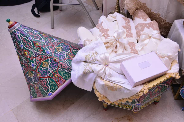 Tyafer Marroquino Recipientes Presente Tradicionais Para Cerimônia Casamento Decorado Com — Fotografia de Stock