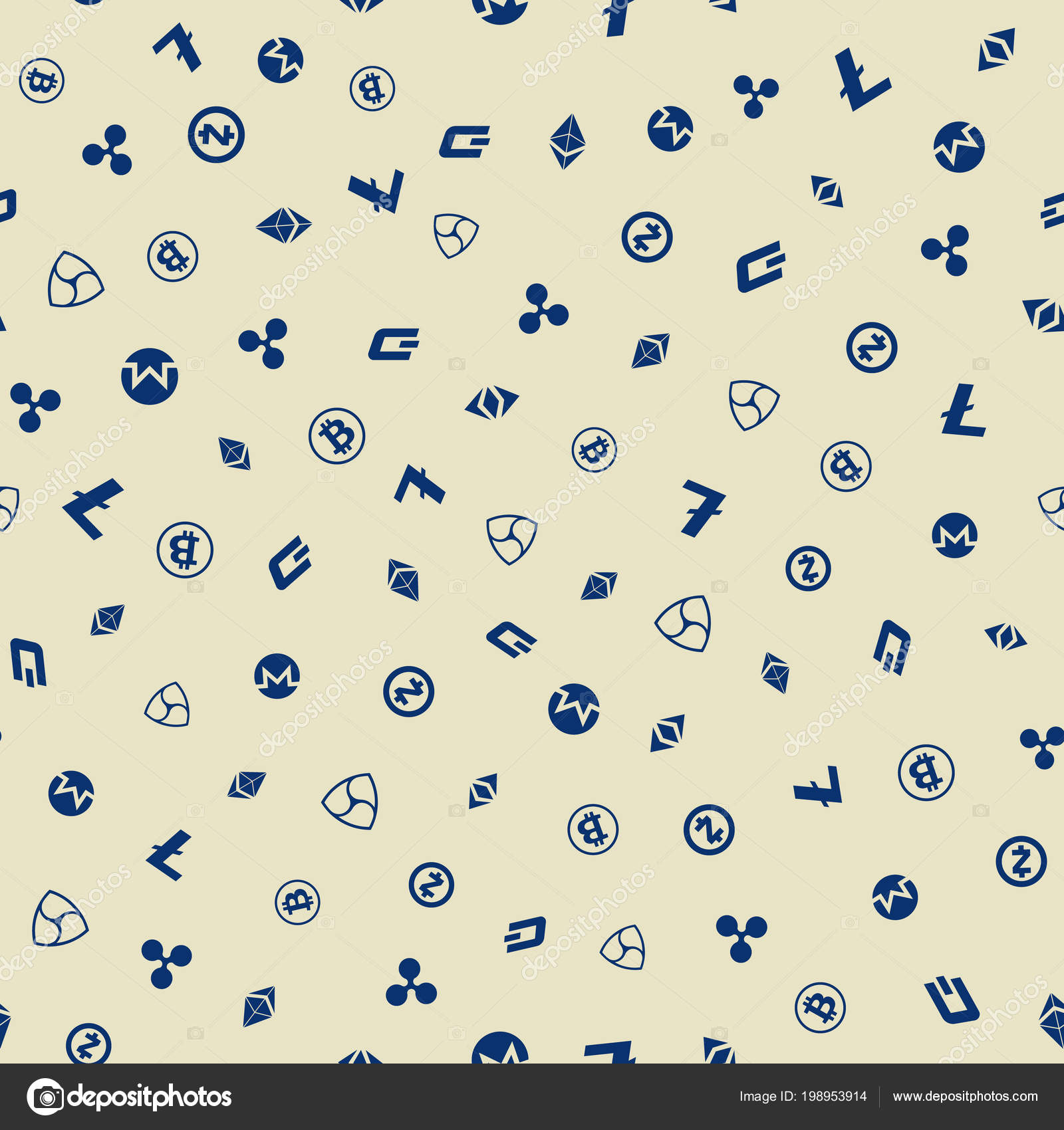 Cryptocurrency Seamless Pattern background. Stock Vector by ©InVentoriS  198953914