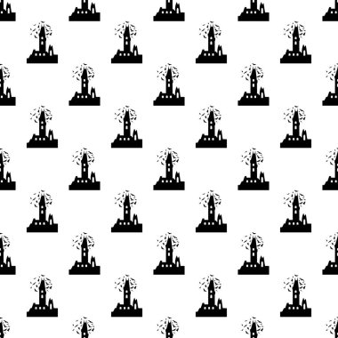 Cadılar Bayramı seamless modeli. Cadılar Bayramı partisi poster için tasarım öğeleri. Kale desen basit stil vektör çizim içinde sorunsuz