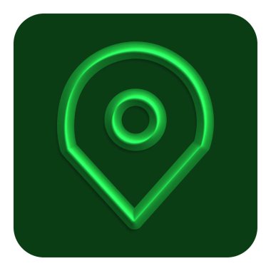 Yeşil hat Neon konumu PIN Web simgesi, vektör çizim tasarım sembolü