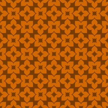 Turuncu soyut geometrik seamless modeli koyu turuncu zemin üzerine