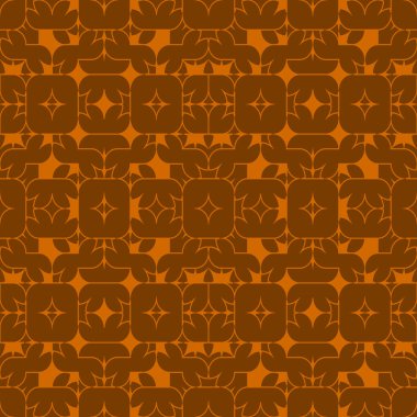 Turuncu soyut geometrik seamless modeli koyu turuncu zemin üzerine