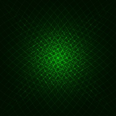 Yeşil ışık koyu arka plan üzerinde geometrik şekil soyut