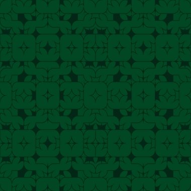 Yeşil soyut Dikişsiz dokulu geometrik desen koyu yeşil zemin üzerine