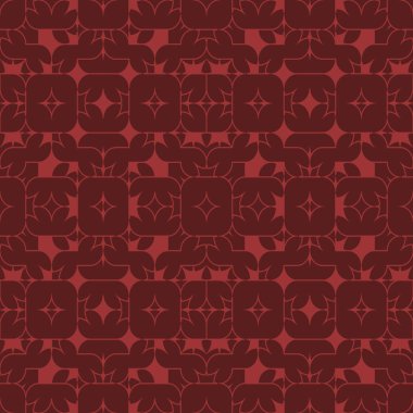 Pembe soyut geometrik seamless modeli koyu kırmızı zemin üzerine