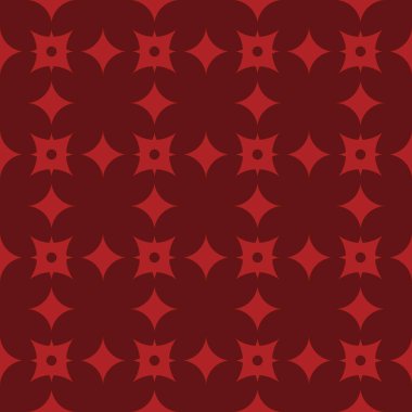 Koyu kırmızı zemin üzerine kırmızı Dikişsiz desen vektör. Modern şık doku. Geometrik oyma yinelenen. Çağdaş grafik tasarım. 