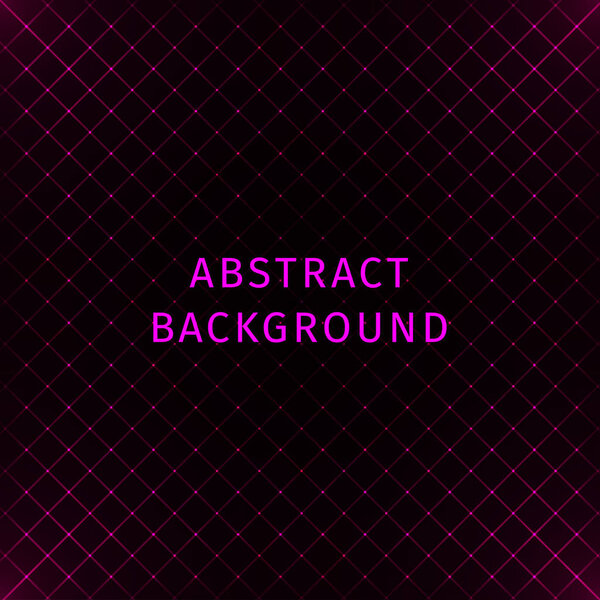 Розовые огни абстрактной геометрической формы на темном фоне
