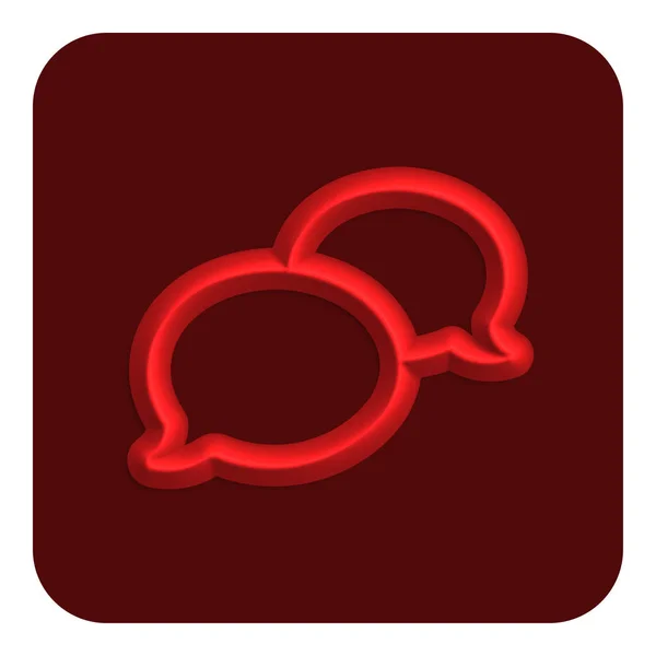 Simbol Rancangan Ilustrasi Vektor Ikon Web Percakapan Garis Merah - Stok Vektor