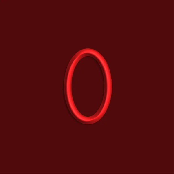 0红色灯的数量 线与平滑的阴影 — 图库矢量图片