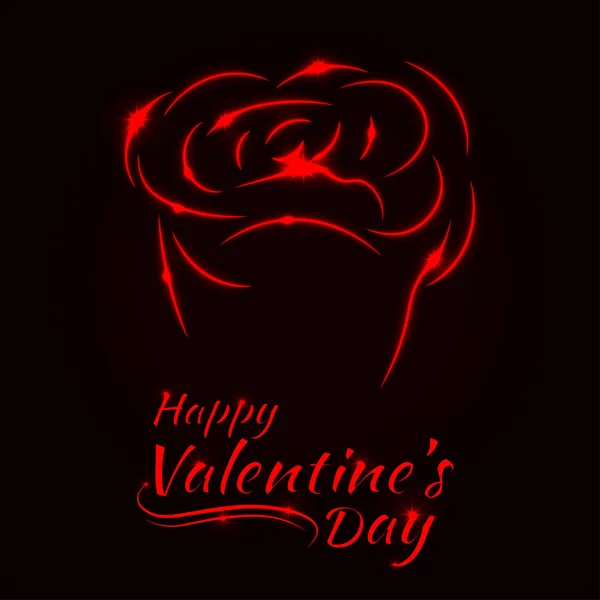Valentinstag Abstrakte Rose Karte Rotes Licht Design — Stockvektor