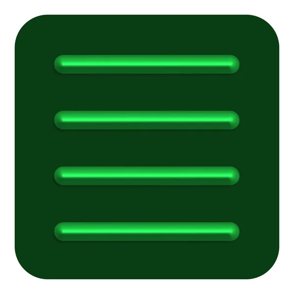 Εικονίδιο Εγγράφου Web Πράσινη Γραμμή Νέον Σύμβολο Σχεδιασμό Εικονογράφηση Διάνυσμα — Διανυσματικό Αρχείο