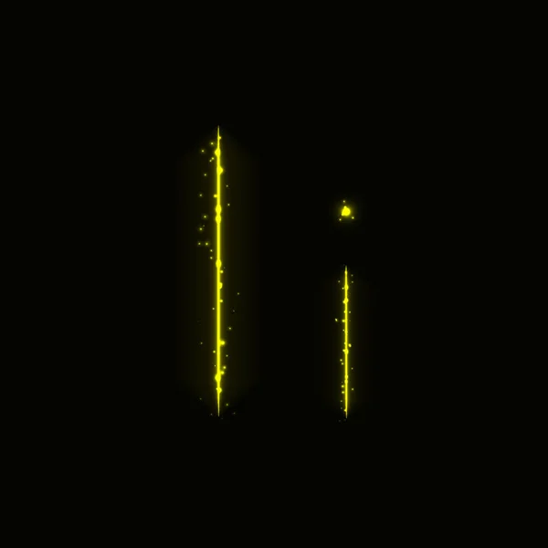 Alfabeto Amarillo Letras Luces Sobre Fondo Oscuro — Archivo Imágenes Vectoriales