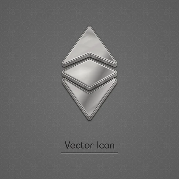 Silver Ethereum Classic Isolated Web Vector Icon Ethereum Classic Trendy — стоковый вектор