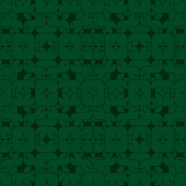 Zelená Abstraktní Bezproblémové Texturou Geometrický Vzor Tmavém Pozadí Zelené — Stockový vektor