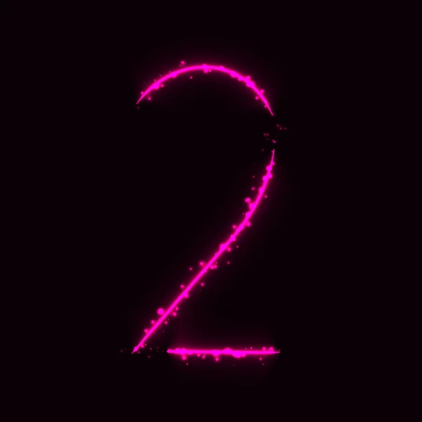 暗い背景にピンク色のライトの 番号記号 — ストックベクタ