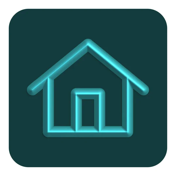 Cyan Line Neon Home Web Icon Векторная Иллюстрация — стоковый вектор