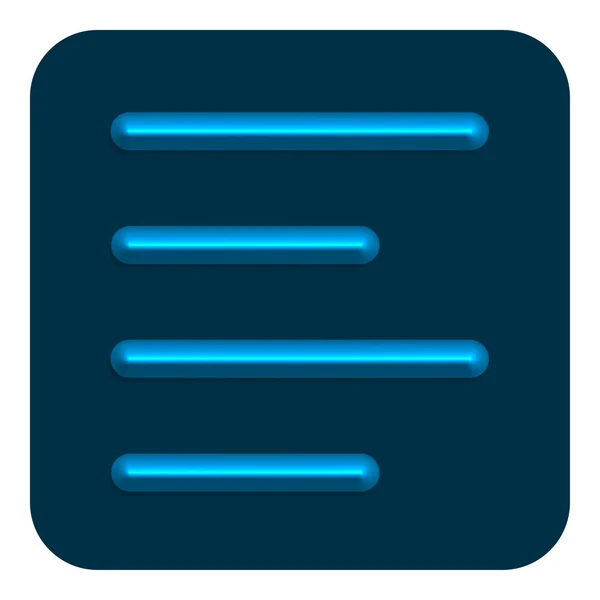 Blauwe Lijn Neon Uitlijning Links Web Tekstpictogram Vector Illustratie Design — Stockvector