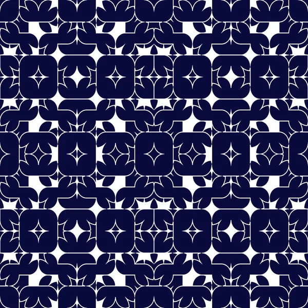 Marine Motif Géométrique Abstrait Sans Couture Sur Fond Blanc — Image vectorielle