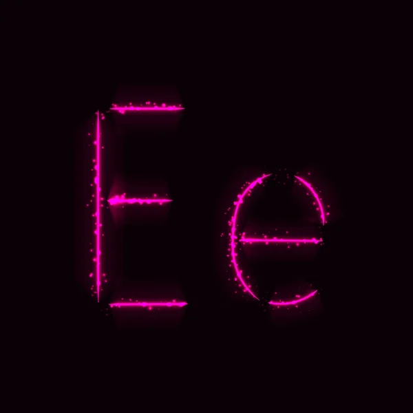 ピンクの暗い背景のライトのアルファベット — ストックベクタ