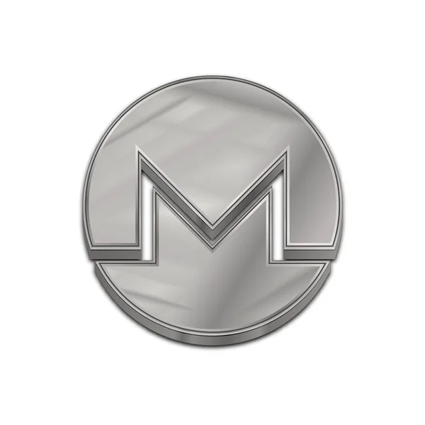 Silberne Monero Münze Symbol Isolierte Web Vektor Symbol Monero Coin — Stockvektor