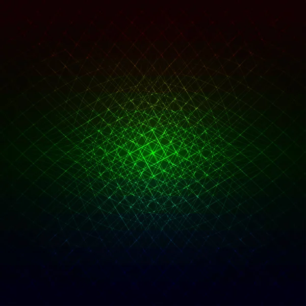 Πράσινα Φώτα Περίληψη Γεωμετρικού Σχήματος Σκούρο Φόντο — Διανυσματικό Αρχείο