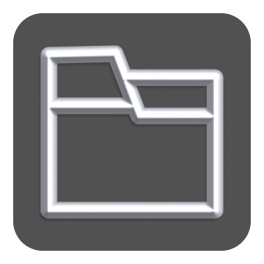 Satırı Neon klasör Web simgesi, vektör çizim tasarım sembolü gümüş