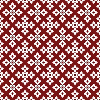 Beyaz zemin üzerine kırmızı Dikişsiz desen vektör. Modern şık doku. Geometrik oyma yinelenen. Çağdaş grafik tasarım. 
