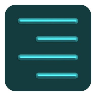 Camgöbeği satırı Neon metin hizalama doğru Web simgesi, vektör çizim tasarım sembolü