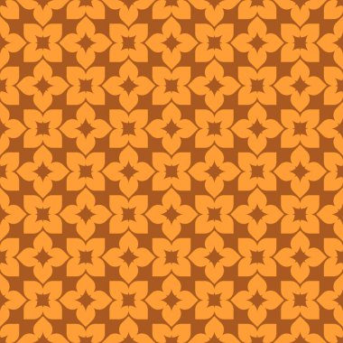 Turuncu soyut geometrik seamless modeli koyu turuncu zemin üzerine
