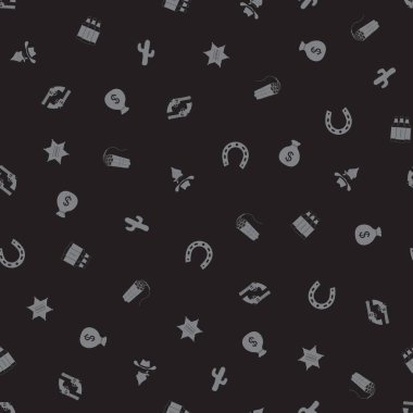 Vahşi Batı öğelerini sorunsuz arka plan vektör çizim