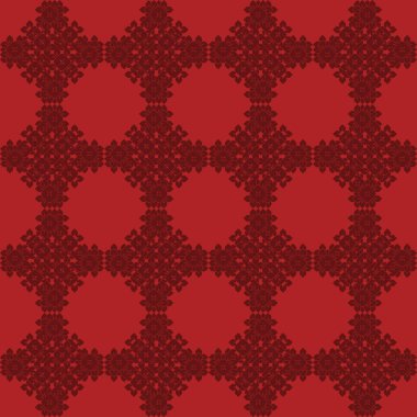 Koyu kırmızı zemin üzerine kırmızı Dikişsiz desen vektör. Modern şık doku. Geometrik oyma yinelenen. Çağdaş grafik tasarım. 