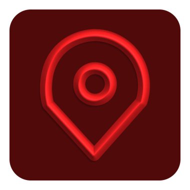 Kırmızı çizgi Neon konumu PIN Web simgesi, vektör çizim tasarım sembolü