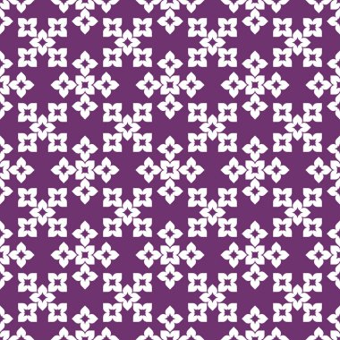 Vektör seamless modeli. Beyaz arka plan üzerinde mor Modern şık doku. Geometrik oyma yinelenen. Çağdaş grafik tasarım. 