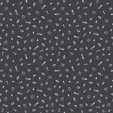 Koyu arka plan üzerinde zaman Dikişsiz desen vektör çizim