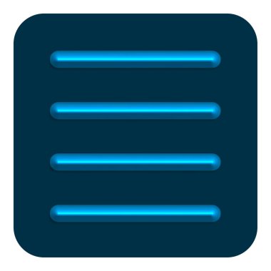 Mavi hatta Neon belge Web simgesi, vektör çizim tasarım sembolü