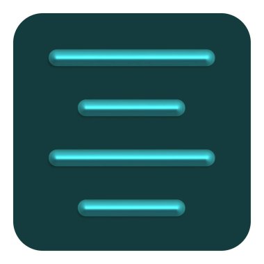 Mavi çizgi Neon metin hizalama Merkezi Web simgesi, vektör çizim tasarım sembolü