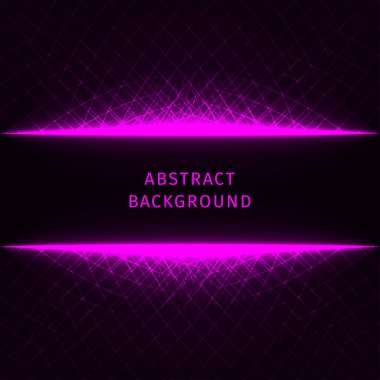 Eflatun soyut geometrik şekil koyu arka plan üzerinde ışıklar.