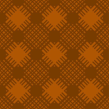 Turuncu soyut geometrik seamless modeli koyu turuncu zemin üzerine