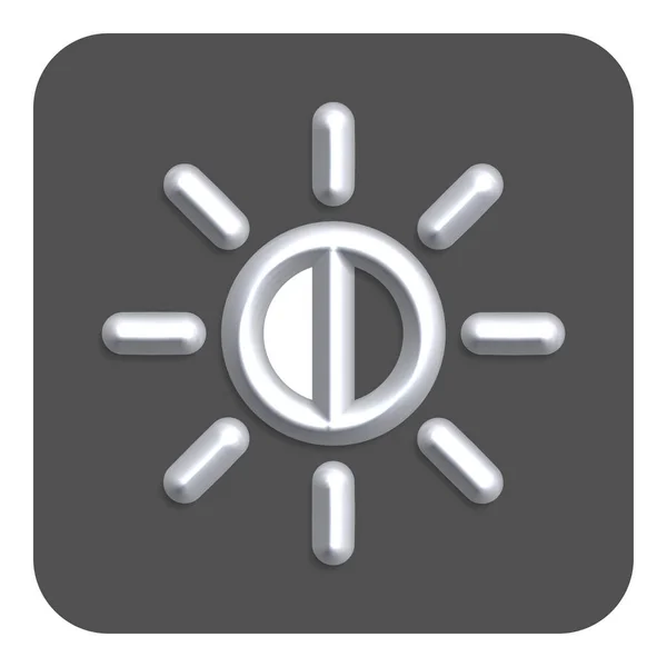 Silver Line Neon Brightness Web Icon Векторная Иллюстрация — стоковый вектор